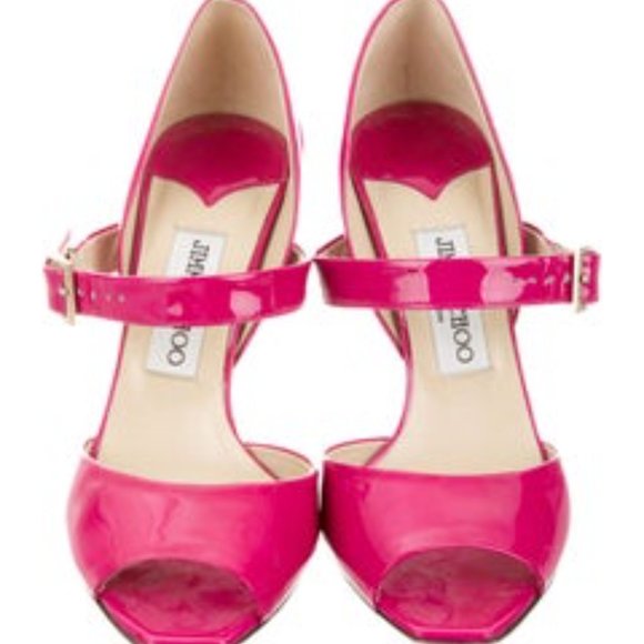 Patent leather Jimmy Choo peep-toe d'Orsay pumps! - Picture 1 of 6